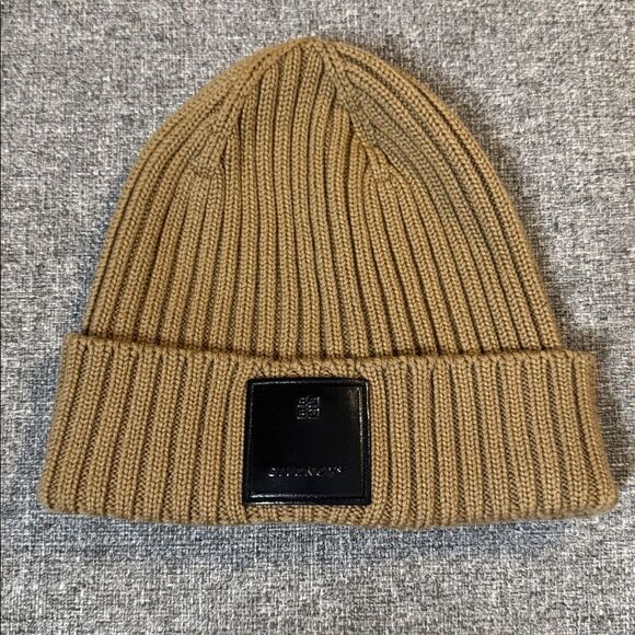 Givenchy Brown Ribbed Knit Beanie - Picture 3 of 3